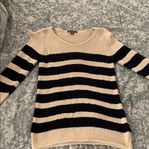 Tommy Bahama cream and navy striped sweater size M
